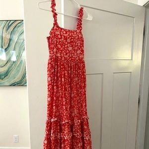 Red maxi dress